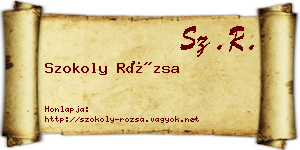Szokoly Rózsa névjegykártya